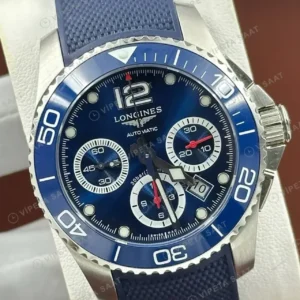 Longines HydroConquest Mavi Kronograf Kauçuk Super Clone ETA Saat kırp kapak