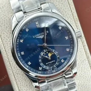 Longines Master Collection Mavi Ay Evreli Çelik Super Clone ETA Saat kırp kapak