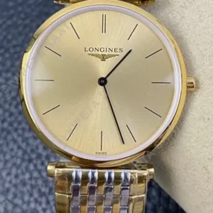 Longines La Grande Classique Altin Celik Sampanya Kadran Celik Kordon Super Clone ETA Saat kırp kapak