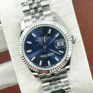 Rolex Datejust 31 mm 278274 Lacivert Kadranlı Jubilee Bilezik Fluted (Yivli) Bezel 2236 Super Clone ETA Saat kırp kapak