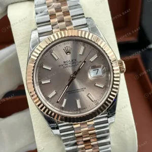 Rolex Datejust 31 mm 278271 Pembe Kadranlı Jubilee Bilezik Fluted (Yivli) Bezel 2236 Super Clone ETA Saat kırp kapak