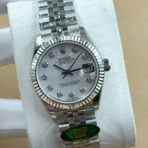 Rolex Datejust 31 mm 278271 Gümüş Kadranlı Oyster Bilezik Fluted (Yivli) Bezel 2236 Super Clone ETA Saat kırp kapak