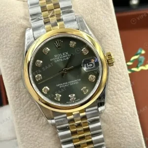Rolex Datejust 31 mm 278243 Siyah Kadranlı Jubilee Bilezik Smooth / Domed (Düz) Bezel 2236 Super Clone ETA Saat kırp kapak