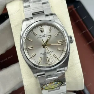 Rolex Oyster Perpetual 124300 36 mm Gümüş Kadranlı Super Clone ETA Saat kırp kapak