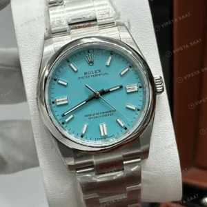 Rolex Datejust 36 mm 126200 Turkuaz Kadranlı Oyster Bilezik Smooth / Domed (Düz) Bezel 3235 Super Clone ETA Saat kırp kapak