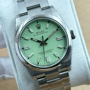 Rolex Datejust 36 mm 126200 Mint Yeşil Kadranlı Oyster Bilezik Smooth / Domed (Düz) Bezel 3235 Super Clone ETA Saat kırp kapak