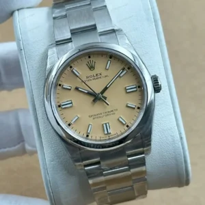 Rolex Datejust 36 mm 126200 Şampanya Kadranlı Oyster Bilezik Smooth / Domed (Düz) Bezel 3235 Super Clone ETA Saat kırp kapak