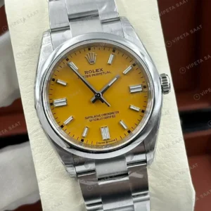 Rolex Oyster Perpetual 126000 36 mm Sarı Kadranlı Super Clone ETA Saat kırp kapak