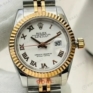 Rolex Datejust 31 mm 278273 Roma Rakamlı Beyaz Kadranlı Oyster Bilezik Fluted (Yivli) Bezel 2236 Super Clone ETA Saat kırp kapak