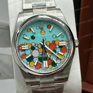 Rolex Datejust 36 mm 126200 Celebration Turkuaz Kadranlı Oyster Bilezik Smooth / Domed (Düz) Bezel 3235 Super Clone ETA Saat kırp kapak