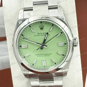 Rolex Datejust 36 mm 126200 Yeşil Kadranlı Oyster Bilezik Smooth / Domed (Düz) Bezel 3235 Super Clone ETA Saat kırp kapak