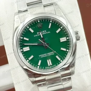 Rolex Datejust 36 mm 126200 Yeşil Kadranlı Oyster Bilezik Smooth / Domed (Düz) Bezel 3235 Super Clone ETA Saat kırp kapak