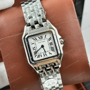 Cartier Santos 35 mm WSSA0029 Beyaz Kadran Celik Yan Super Clone ETA Saat kırp kapak