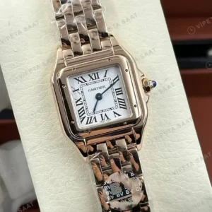 Cartier Santos 35 mm W2SA0009 Rose Gold Beyaz Cift Renk Super Clone ETA Saat kırp kapak