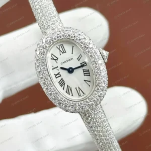 Cartier Baignoire 32 mm WGBA0009 Elmas Tasli Oval Celik Super Clone ETA Saat kırp kapak