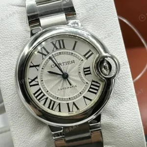 Cartier Ballon Bleu 33 mm WSBB0044 Beyaz Kadran Celik Bileklik Super Clone ETA Saat kırp kapak