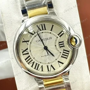 Cartier Ballon Bleu 36 mm W2BB0012 Beyaz Cift Renk Super Clone ETA Saat kırp kapak