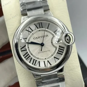 Cartier Ballon Bleu 33 mm WSBB0044 Beyaz Kadran Celik Bilezik Super Clone ETA Saat kırp kapak