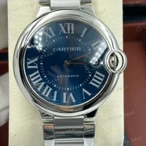 Cartier Ballon Bleu 33 mm WSBB0062 Mavi Kadran Celik Super Clone ETA Saat kırp kapak