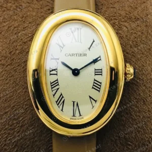 Cartier Baignoire 32 mm WJBA0005 Beyaz Kadran Gold Super Clone ETA Saat kırp kapak