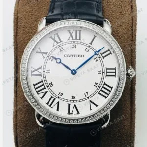 Cartier Ronde 36 mm WSRA0022 Beyaz Kadran Tasli Bezel Celik Super Clone ETA Saat kırp kapak