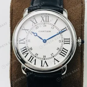 Cartier Ronde Solo 36 mm WSRA0022 Beyaz Kadran Celik Super Clone ETA Saat kırp kapak