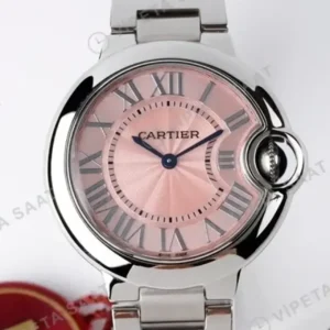 Cartier Ballon Bleu 33 mm W4BB0021 Pembe Kadran Celik Super Clone ETA Saat kırp kapak