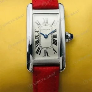 Cartier Tank 33.7 mm WSTA0041 Beyaz Kadran Celik Super Clone ETA Saat kırp kapak