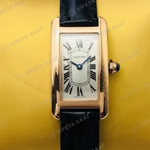 Cartier Tank 33.7 mm WSTA0041 Beyaz Kadran Gold Super Clone ETA Saat kırp kapak