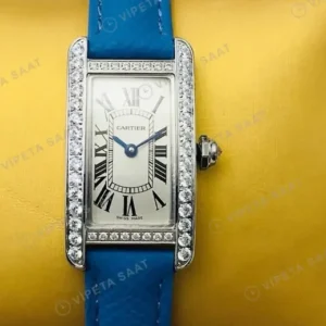Cartier Tank 33.7 mm WGTA0067 Beyaz Kadran Tasli Celik Tasli Bezel Super Clone ETA Saat kırp kapak