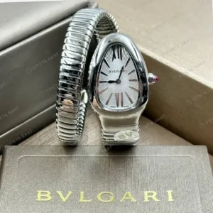 Bvlgari Serpenti 35 mm 102123 Serpenti Tubogas Rose Cift Renk Beyaz Kadran Super Clone ETA Saat kırp kapak