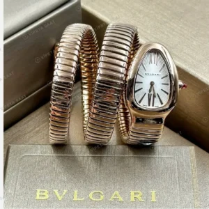 Bvlgari Serpenti 35 mm 102123 Serpenti Tubogas Cift Renk Beyaz Kadran Super Clone ETA Saat kırp kapak