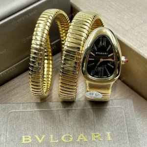 Bvlgari Serpenti 35 mm 102123 Serpenti Tubogas Altin Siyah Kadran Super Clone ETA Saat kırp kapak