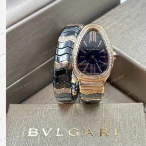 Bvlgari Serpenti 35 mm 102123 Serpenti Siyah Seramik Kadran Super Clone ETA Saat kırp kapak