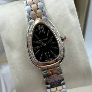 Bvlgari Serpenti 35 mm 102123 Serpenti Siyah Kordon Yan Gorsel Super Clone ETA Saat kırp kapak
