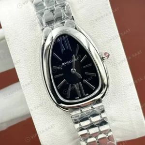 Bvlgari Serpenti 35 mm 102123 Serpenti Siyah Kadran Celik Bileklik Super Clone ETA Saat kırp kapak