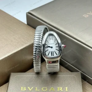 Bvlgari Serpenti 26 mm 102920 Serpenti Celik Beyaz Kadran Mini Super Clone ETA Saat kırp kapak