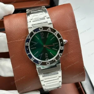 Bvlgari Lvcea 33 mm 103503 Lvcea Yesil Elmas Tasli Celik Super Clone ETA Saat kırp kapak