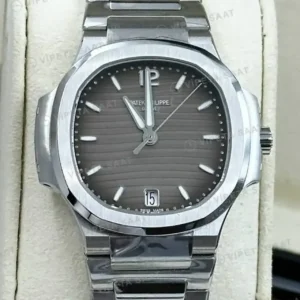 Patek Philippe Nautilus 5711 40 mm Gri Kadran Çelik Dokulu Super Clone ETA Saat kırp kapak