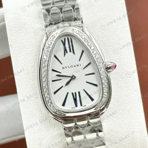Bvlgari Lvcea 33 mm 103503 Lvcea Beyaz Elmas Tasli Celik Super Clone ETA Saat kırp kapak