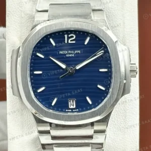 Patek Philippe Nautilus 7118 35.2 mm Bayan Mavi Opalin Kadran Lacivert Çelik Super Clone ETA Saat kırp kapak