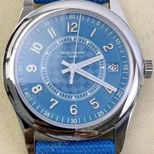Patek Philippe 39 mm Calatrava Mavi Kadran Celik Kasa Mavi Nato Kordon Super Clone ETA Saat kırp kapak