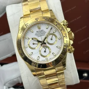 Rolex Daytona 116508 Yellow Gold White Dial 4130 Super Clone ETA Saat kırp kapak