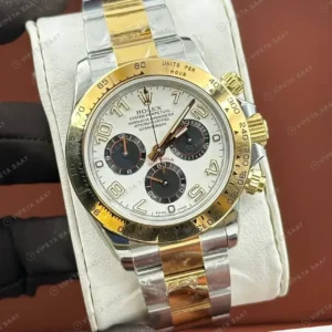 Rolex Daytona 116508 Yellow Gold White Dial Jubilee 4130 Super Clone ETA Saat kırp kapak