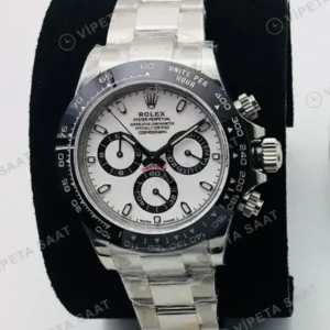 Rolex Daytona Kronograf Beyaz Kadran Çelik 40mm Super Clone ETA Saat kırp kapak