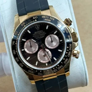 Rolex Daytona 126508 Yellow Gold Kahve Leather 4131 Super Clone ETA Saat kırp kapak
