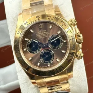 Rolex Daytona 126508 Yellow Gold Kahve 4131 Super Clone ETA Saat kırp kapak