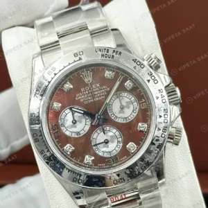 Rolex Daytona 116500LN Kahve Diamond 4130 Super Clone ETA Saat kırp kapak