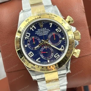 Rolex Daytona 116508 Yellow Gold Mavi 4130 Super Clone ETA Saat kırp kapak