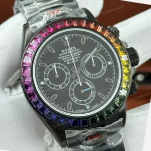 Rolex Daytona Black Venom Rainbow Seramik 4131 Super Clone ETA Saat kırp kapak